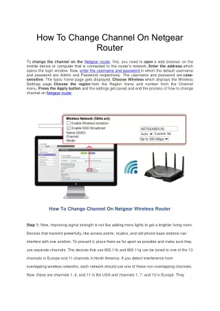 How to change channel in netgear router