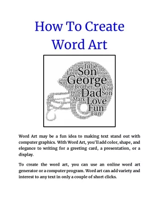 How To Create Word Art