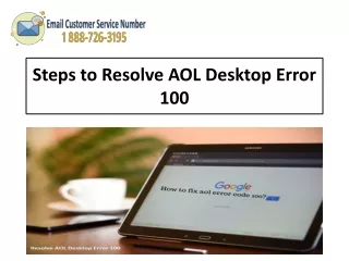 steps to resolve aol desktop error 100