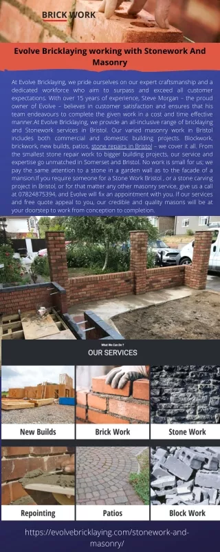 Evolve Bricklaying working with Stonework And Masonry