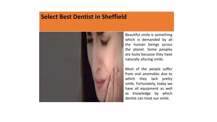 select best dentist in sheffield