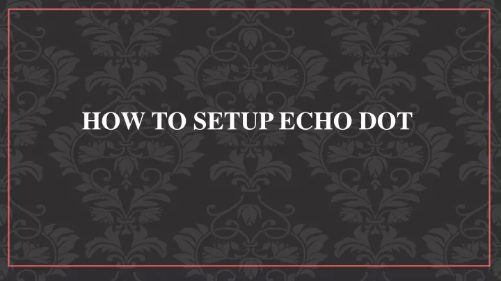 how to setup echo dot