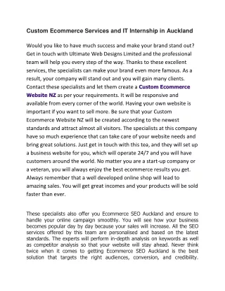 custom ecommerce services and it internship