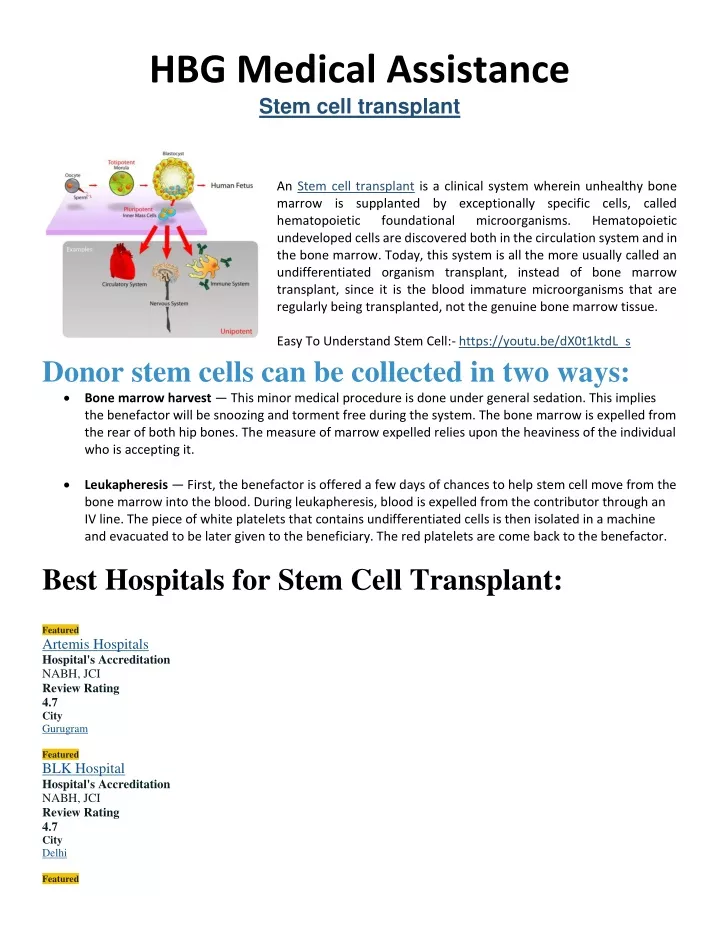 hbg medical assistance stem cell transplant