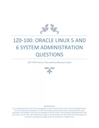 1z0 100 oracle linux 5 and 6 system