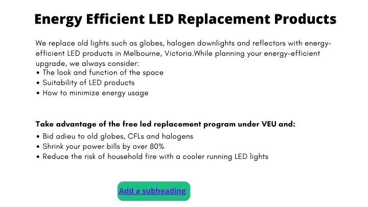 energy efficient led replacement products