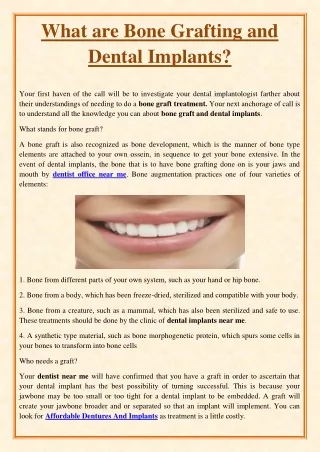 what are bone grafting and dental implants