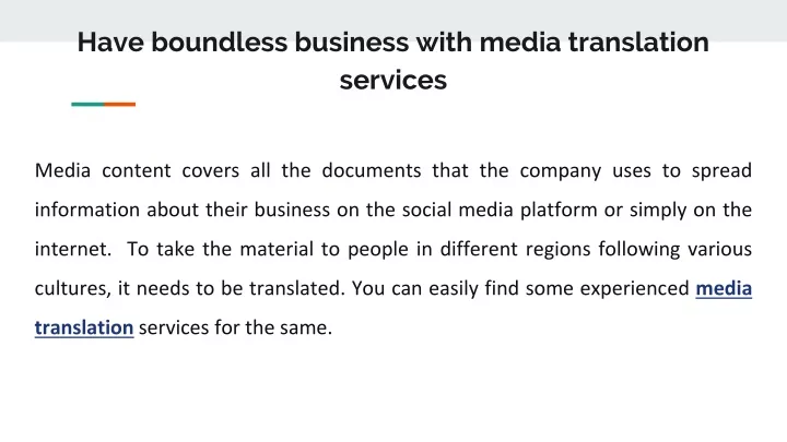 have boundless business with media translation services