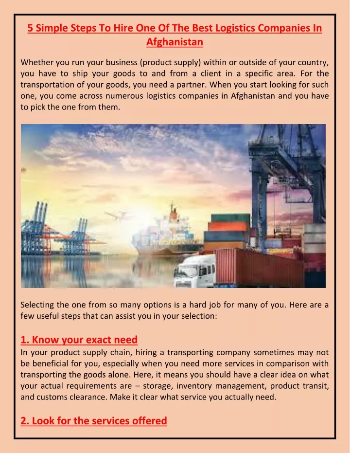 5 simple steps to hire one of the best logistics