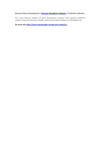 baccarat game development baccarat simulation