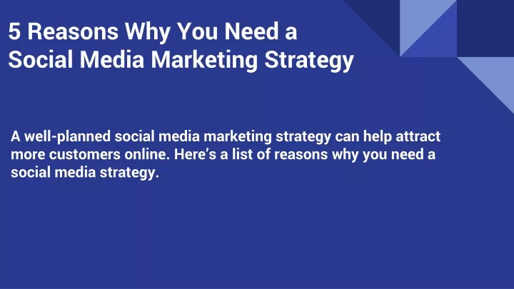 5 reasons why you need a social media marketing strategy