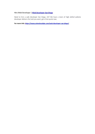 hire web developer web developer san diego