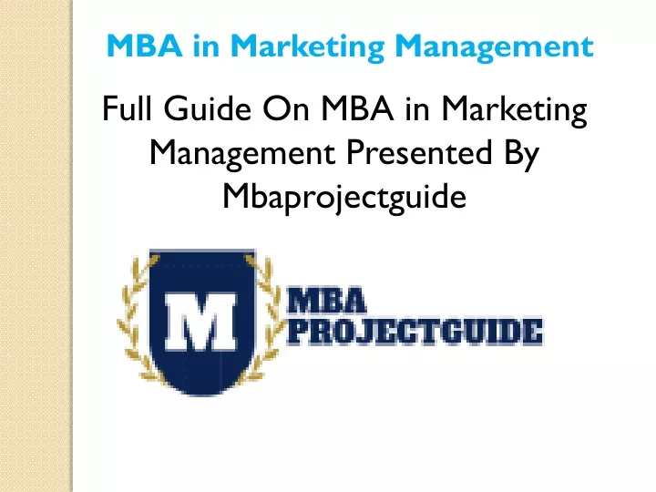 mba in marketing m anagement