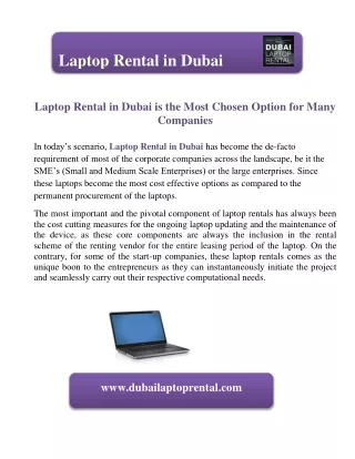laptop rental in dubai
