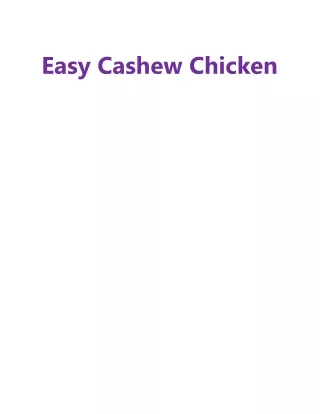 easy cashew chicken