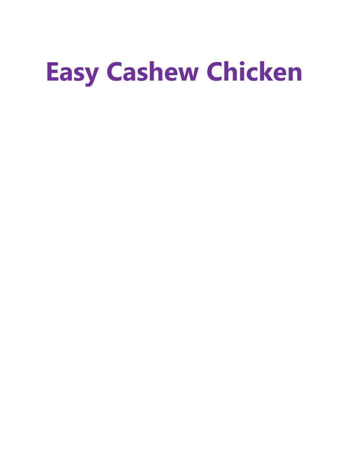 easy cashew chicken