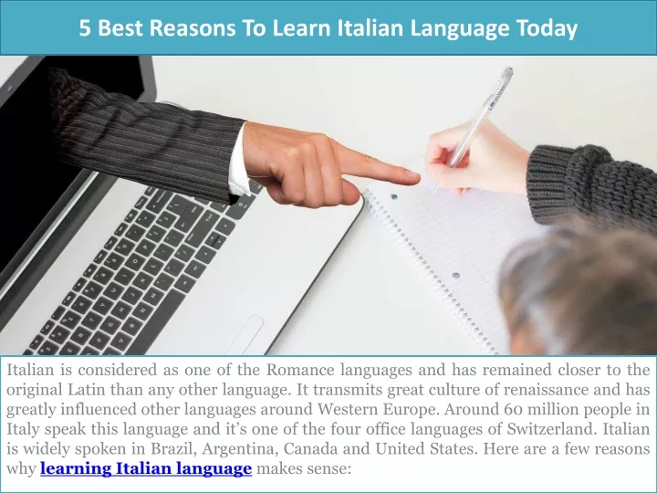 5 best reasons to learn italian language today