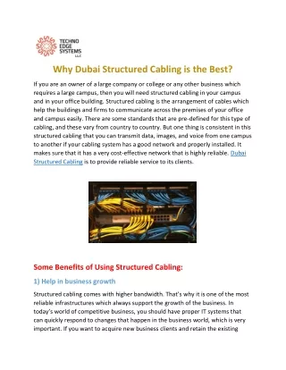why dubai structured cabling is the best