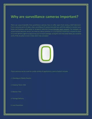 why are surveillance cameras important