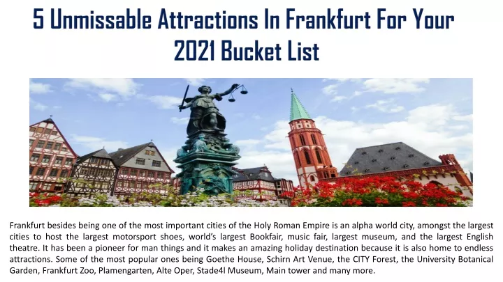 5 unmissable attractions in frankfurt for your