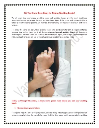 did you know these rules for picking wedding bands