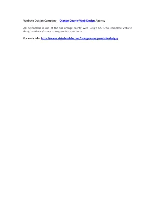 website design company orange county web design