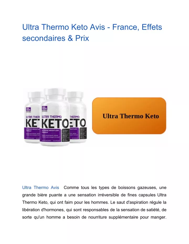ultra thermo keto avis france effets secondaires