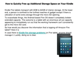 How to quickly free up additional storage space on your kindle