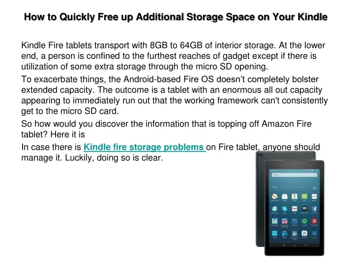 how to quickly free up additional storage space on your kindle