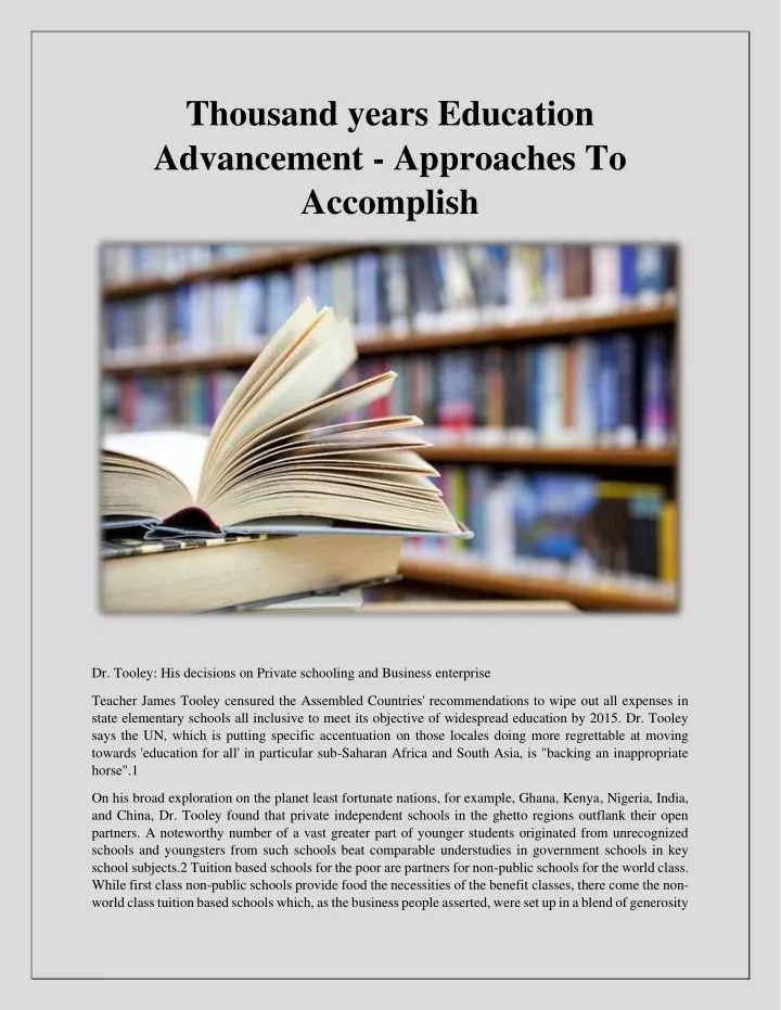 thousand years education advancement approaches