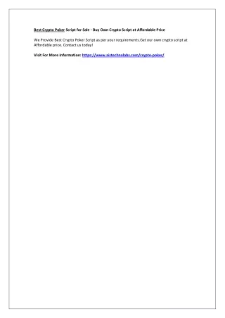 best crypto poker script for sale buy own crypto
