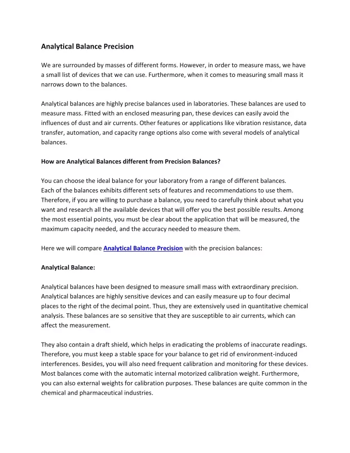 analytical balance precision we are surrounded