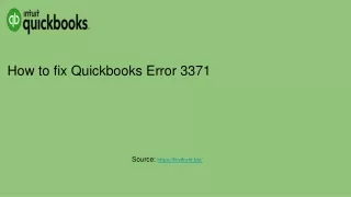 How to fix Quickbooks error 3371