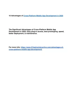 10 advantages of cross platform mobile
