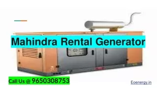mahindra rental generator