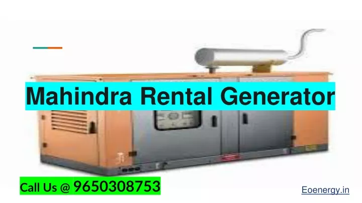 mahindra rental generator