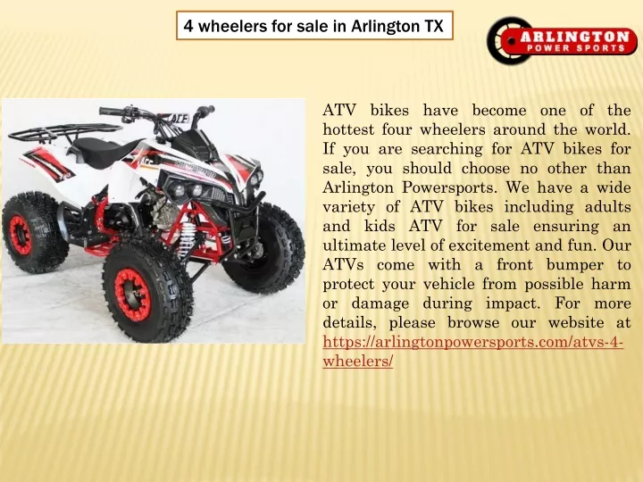 4 wheelers for sale in arlington tx