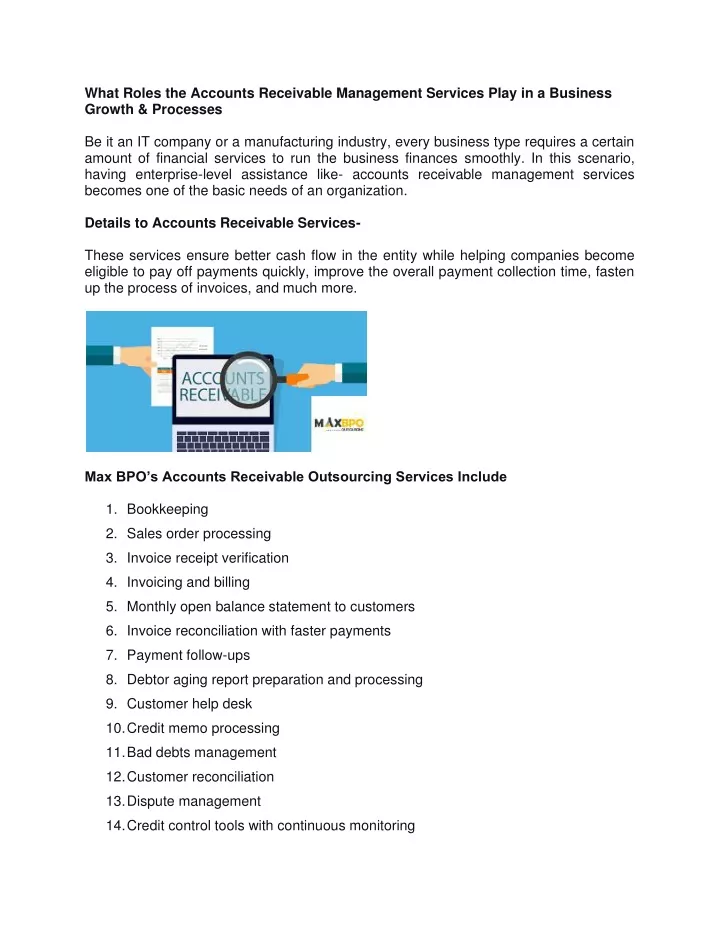 what roles the accounts receivable management