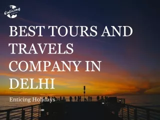 Best Tours and Travels Company in Delhi!