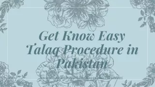 Know Legal Talaq Procedure in Pakistan By Advocate Jamila 2020