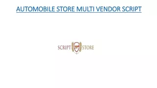 Automobile Store Multi Vendor Shopping Script - WEBSITE SCRIPTS
