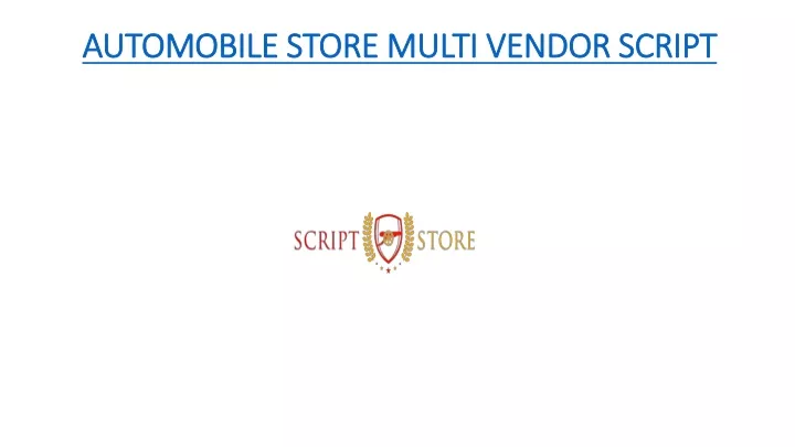 automobile store multi vendor script