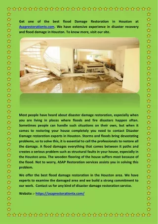 Disaster Damage Restoration and Clean Up for Your Home