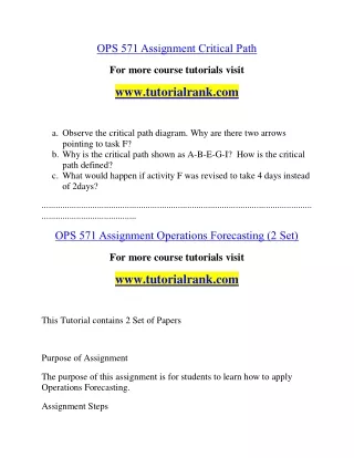 OPS 571 Academic Adviser |tutorialrank.com