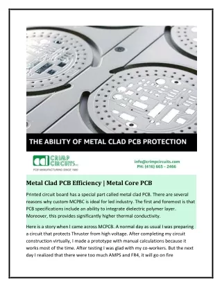 Metal Clad PCB Efficiency | Metal Core PCB