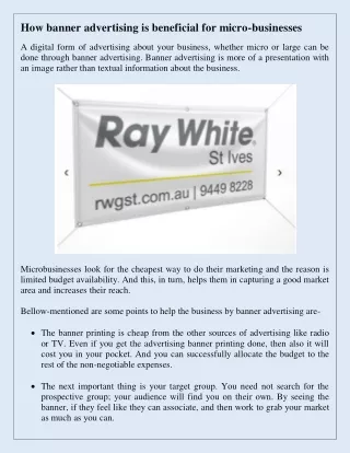 how banner advertising is beneficial for micro