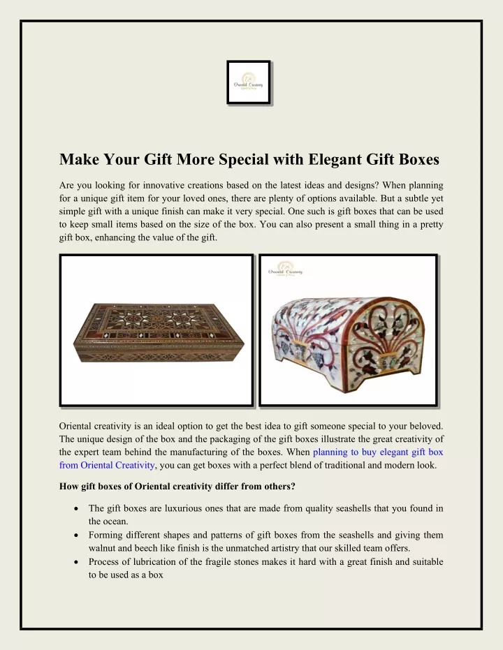 make your gift more special with elegant gift