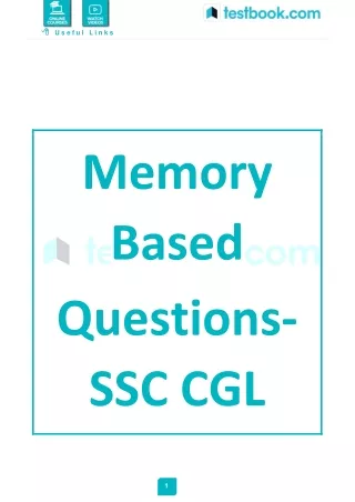 Memory Based Question SSC CGL
