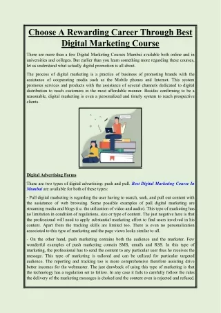 Best Online Digital Marketing Courses in India