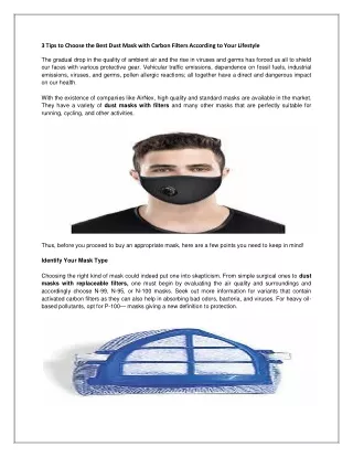Best Dust Mask with filter by Airnex